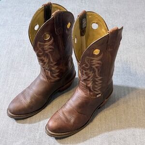 Double-H DH5159 Mens Brown Leather Western Cowboy Boots Union Made USA 10 M
